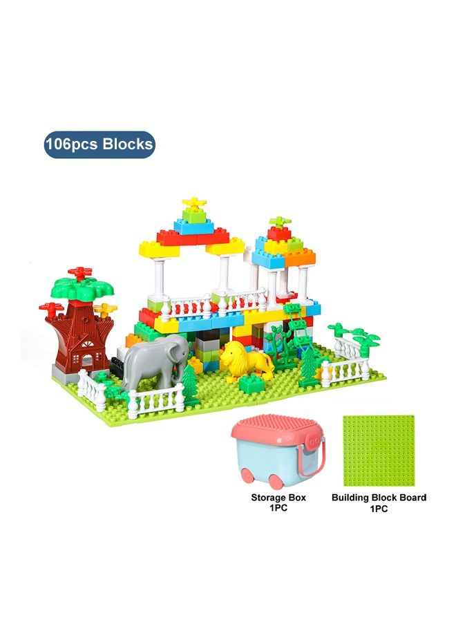 106pcs Baby Intelligent Educational Smart Building Plastic Blocks Toys Animal Garden Theme