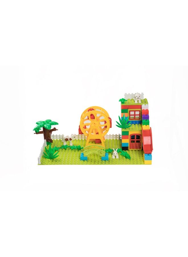 90pcs Dream Park Theme Block Compatible Building Blocks DIY Big Bricks Toys For Children Gift