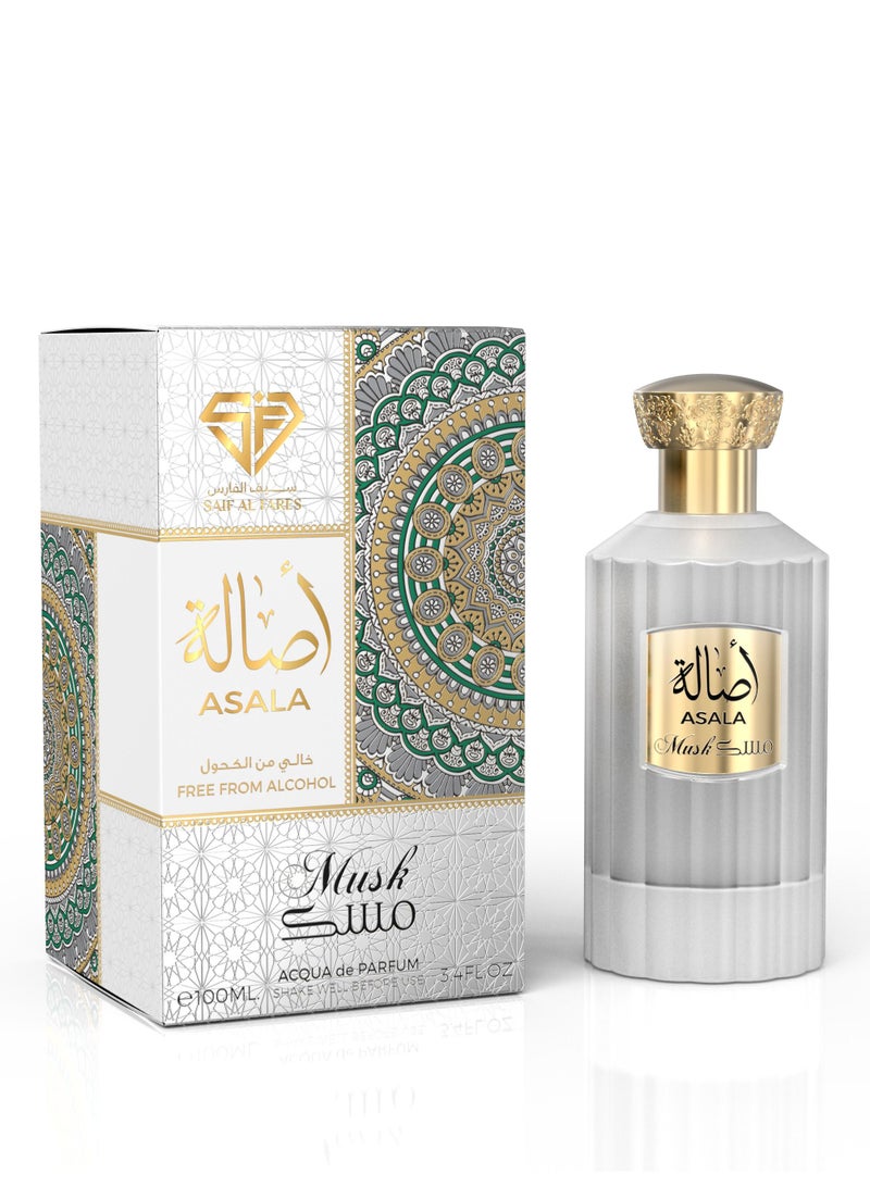 Saif Al Fares Asala Musk Non Alcoholic Aqua Perfume Long Lasting Perfume For Man And Women 100ml