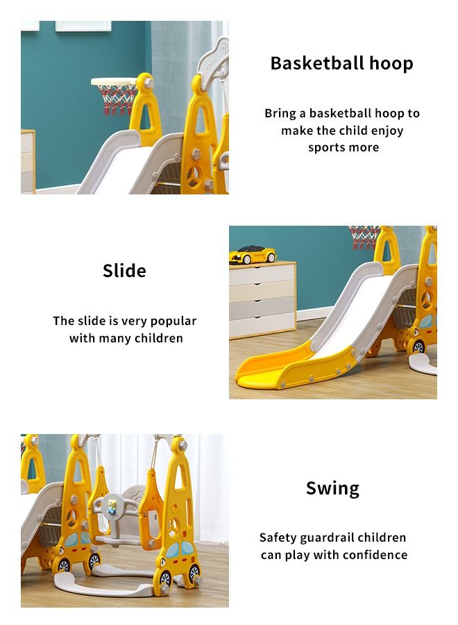 3 In 1 Plastic Kids Slide Toddler Plastic Indoor Swing Set