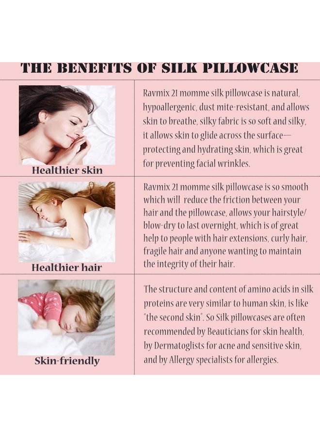 100% Pure Mulberry Queen Pillowcase Silk Coffee Brown 76x51cm