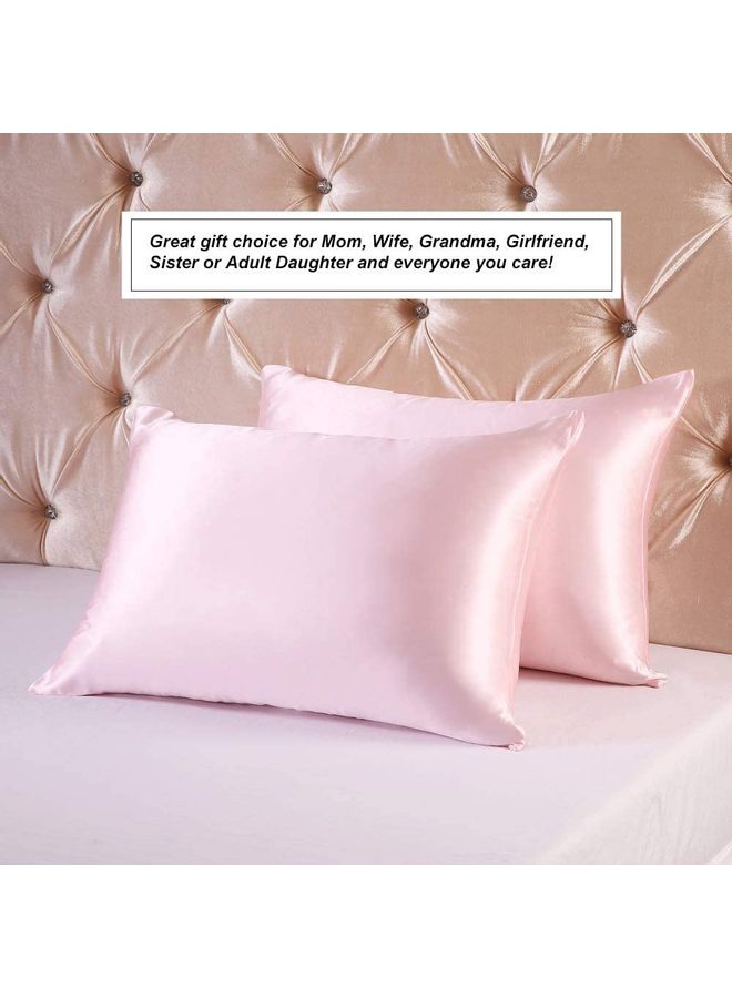100% Pure Mulberry Queen Pillowcase Silk Pink 76x51cm