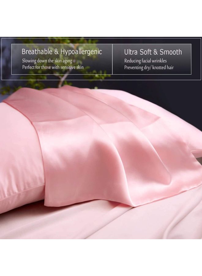 100% Pure Mulberry Queen Pillowcase Silk Pink 76x51cm