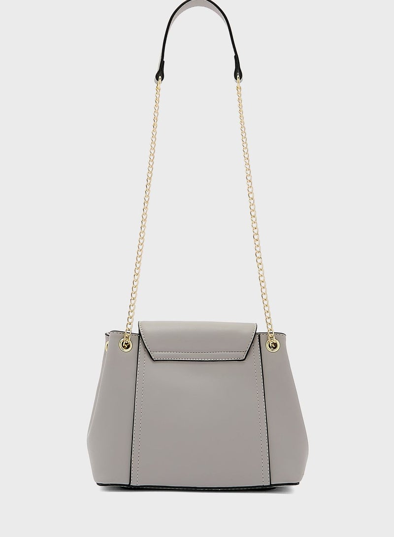 Chain Detail Satchel Bag