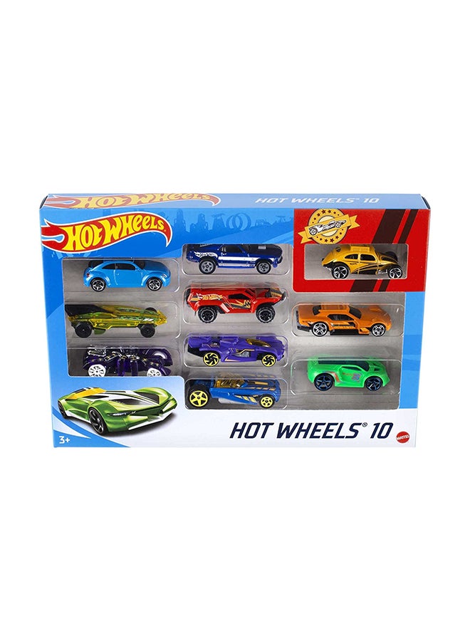 Basic Cars 10 Hot Wheels Car in 1 Pack ‎38.99x27.99x19cm