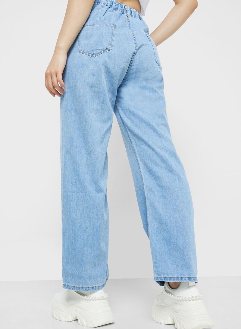 High-Waisted Wide-Leg Jeans