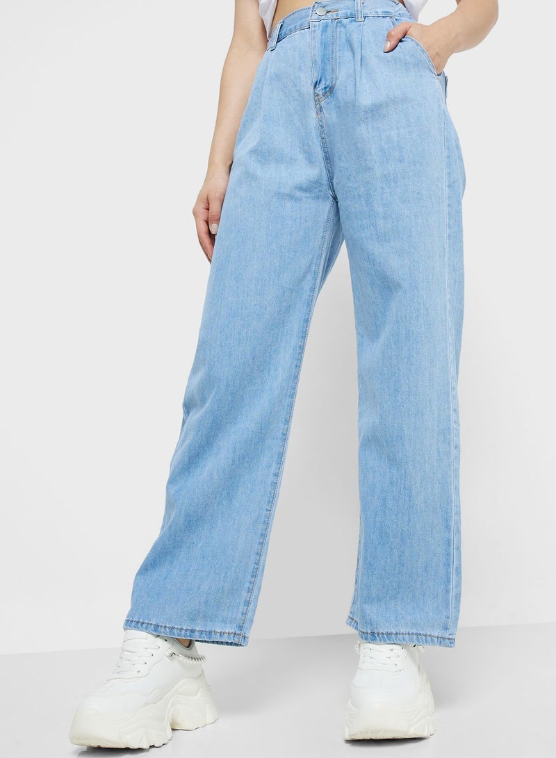 High-Waisted Wide-Leg Jeans