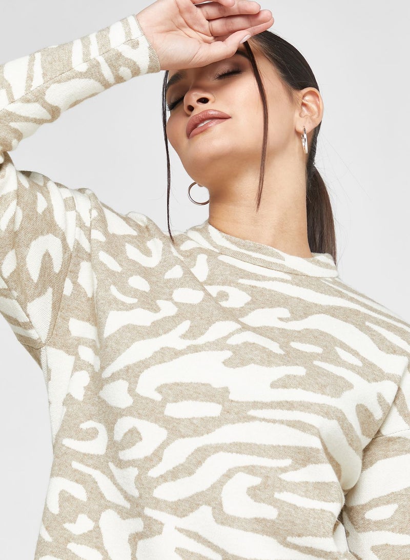Printed Knitted Sweater