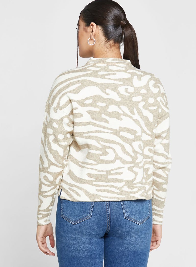 Printed Knitted Sweater
