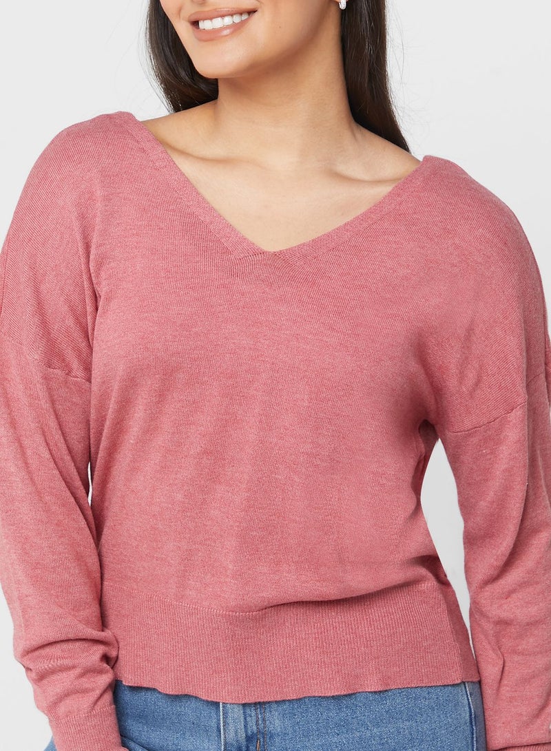 V-Neck Knitted Sweater
