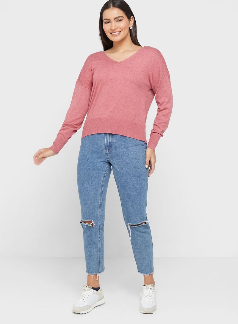 V-Neck Knitted Sweater