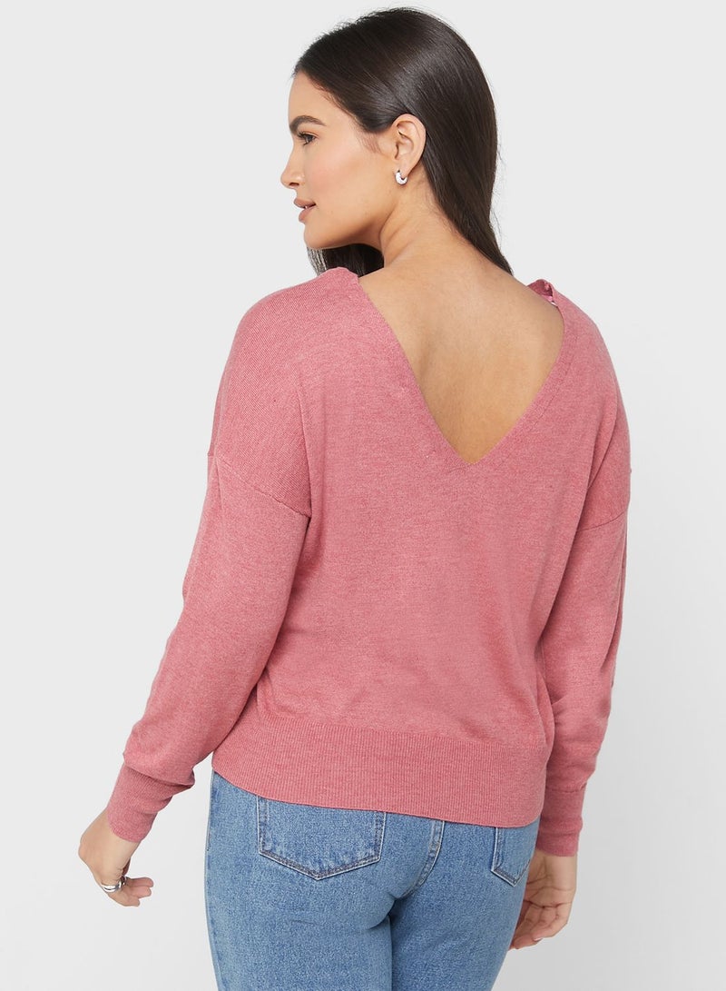 V-Neck Knitted Sweater