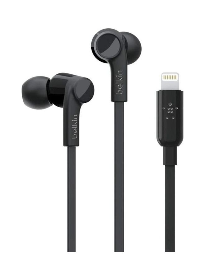 Soundform Headphones With Lightning Connector, Mfi Certified In-Ear Earphones With Microphone, With Water & Sweat Resistant For iPhone 13, iPhone 12 And More Black