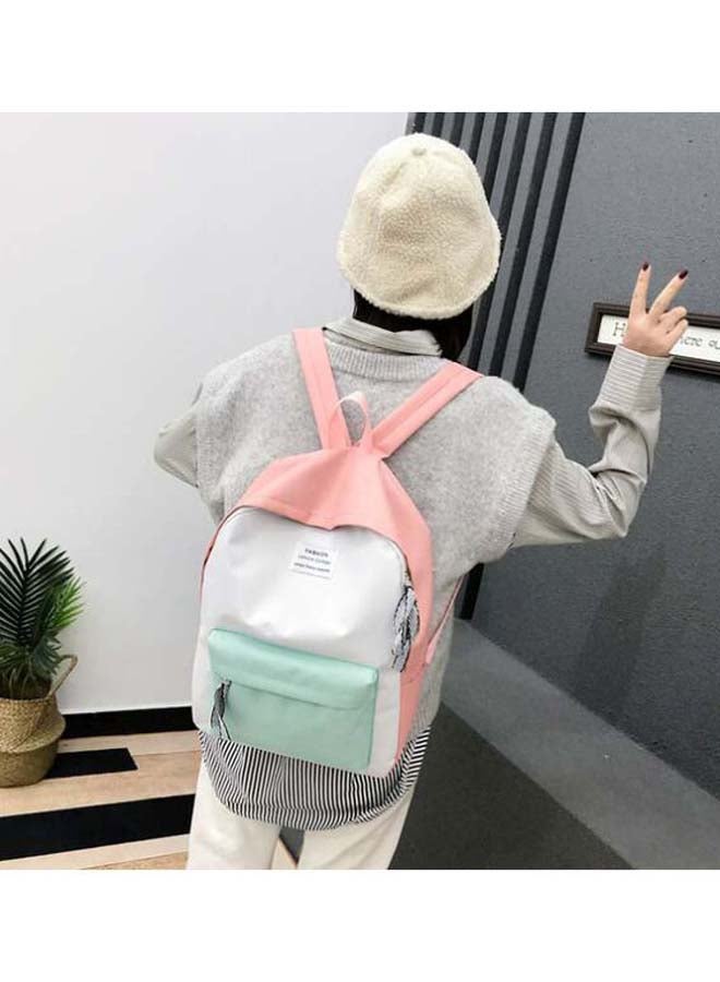 Colourblock Pattern Backpack Pink/Purple/Green