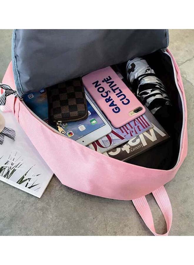 Colourblock Pattern Backpack Pink/Purple/Green