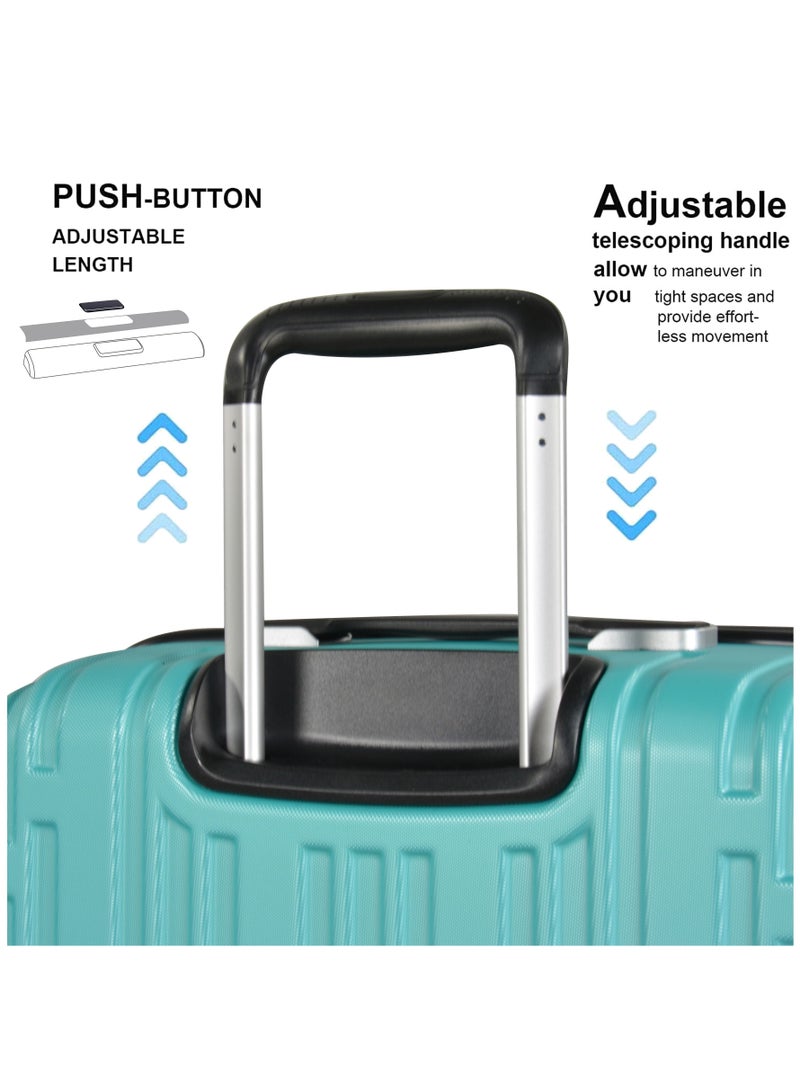 Hard Case Travel Bags Makrolon Polycarbonate Lightweight Expandable Zipper Trolley Luggage Set And Robust 4 Quiet Wheels With TSA Lock Kg82 Turquoise