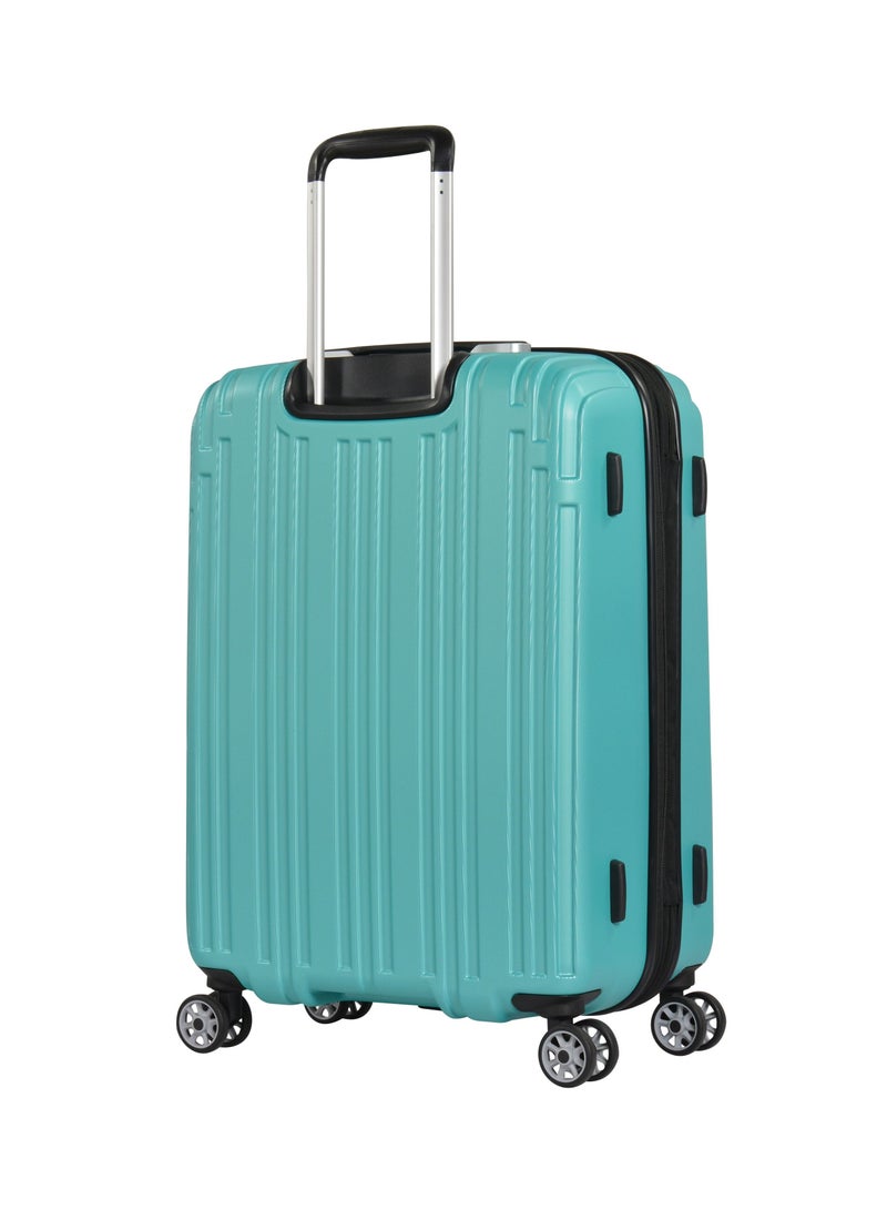 Hard Case Travel Bags Makrolon Polycarbonate Lightweight Expandable Zipper Trolley Luggage Set And Robust 4 Quiet Wheels With TSA Lock Kg82 Turquoise