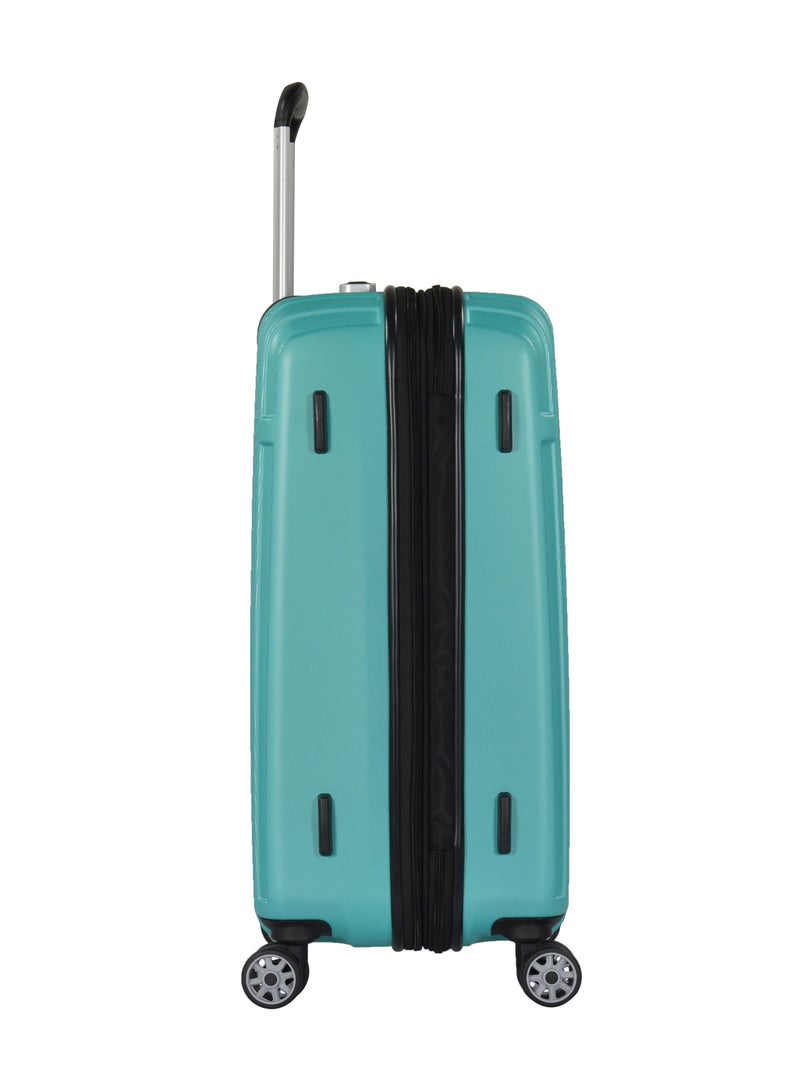 Hard Case Travel Bags Makrolon Polycarbonate Lightweight Expandable Zipper Trolley Luggage Set And Robust 4 Quiet Wheels With TSA Lock Kg82 Turquoise