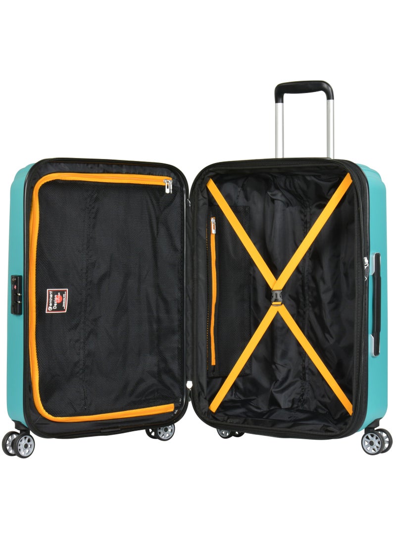 Hard Case Travel Bags Makrolon Polycarbonate Lightweight Expandable Zipper Trolley Luggage Set And Robust 4 Quiet Wheels With TSA Lock Kg82 Turquoise