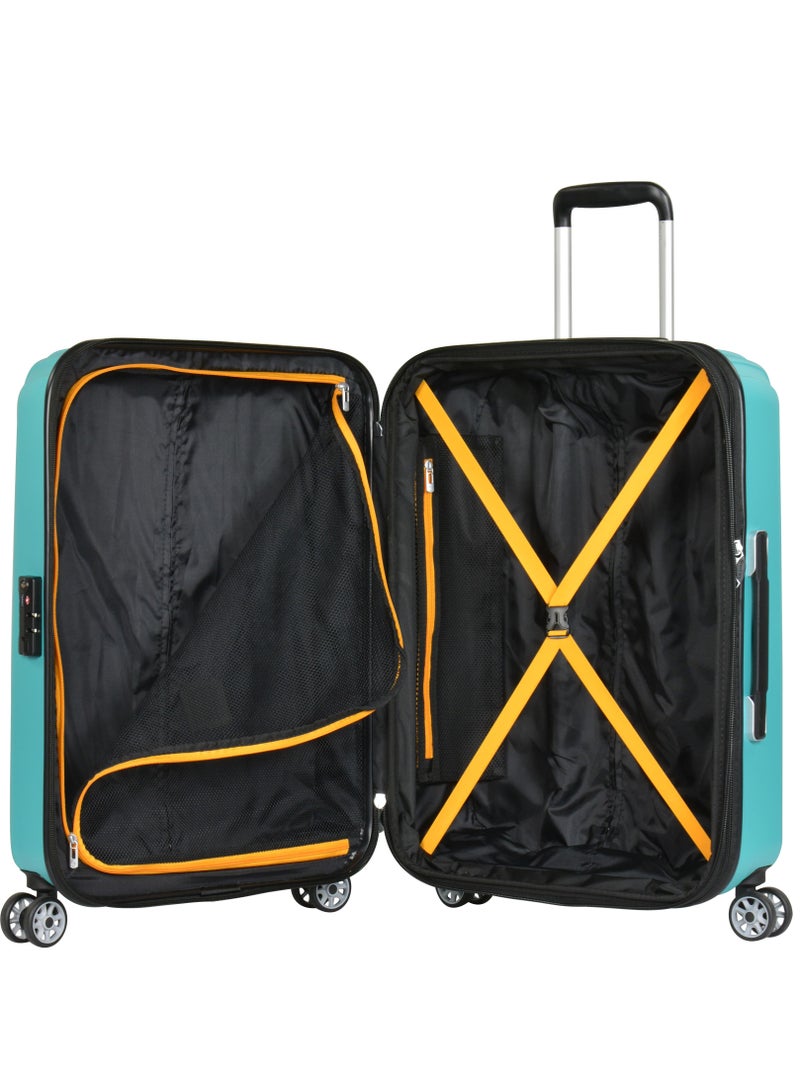Hard Case Travel Bags Makrolon Polycarbonate Lightweight Expandable Zipper Trolley Luggage Set And Robust 4 Quiet Wheels With TSA Lock Kg82 Turquoise