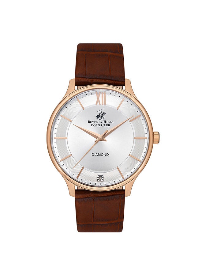 Men's Analog Round Shape Leather Wrist Watch BP3308X.432 - 43 mm