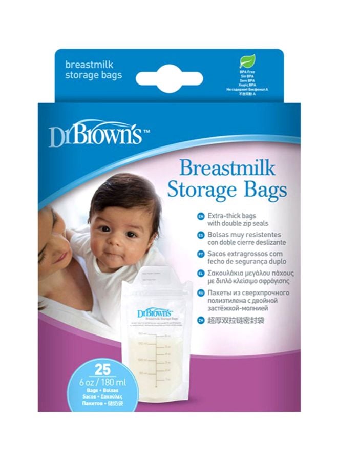 Breastmilk Storage Bag (6 oz / 180 ml), 25-Pack