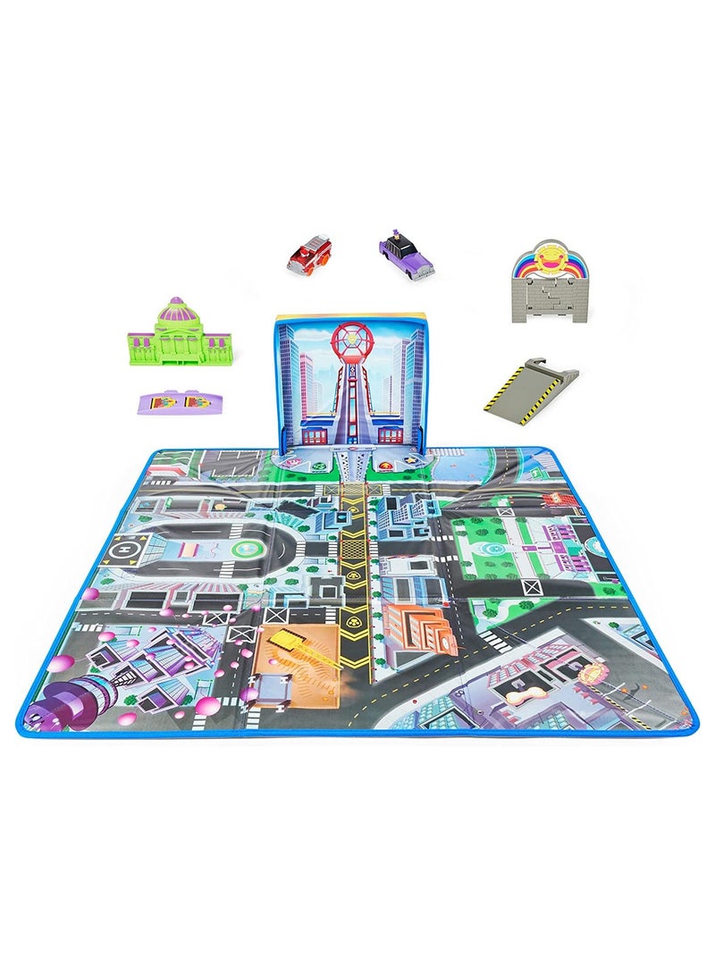 Paw Patrol, True Metal Adventure City Movie Play Mat Set with 2 Exclusive Toy Cars, 1:55 Scale, Kids Toys for Ages 3 and up