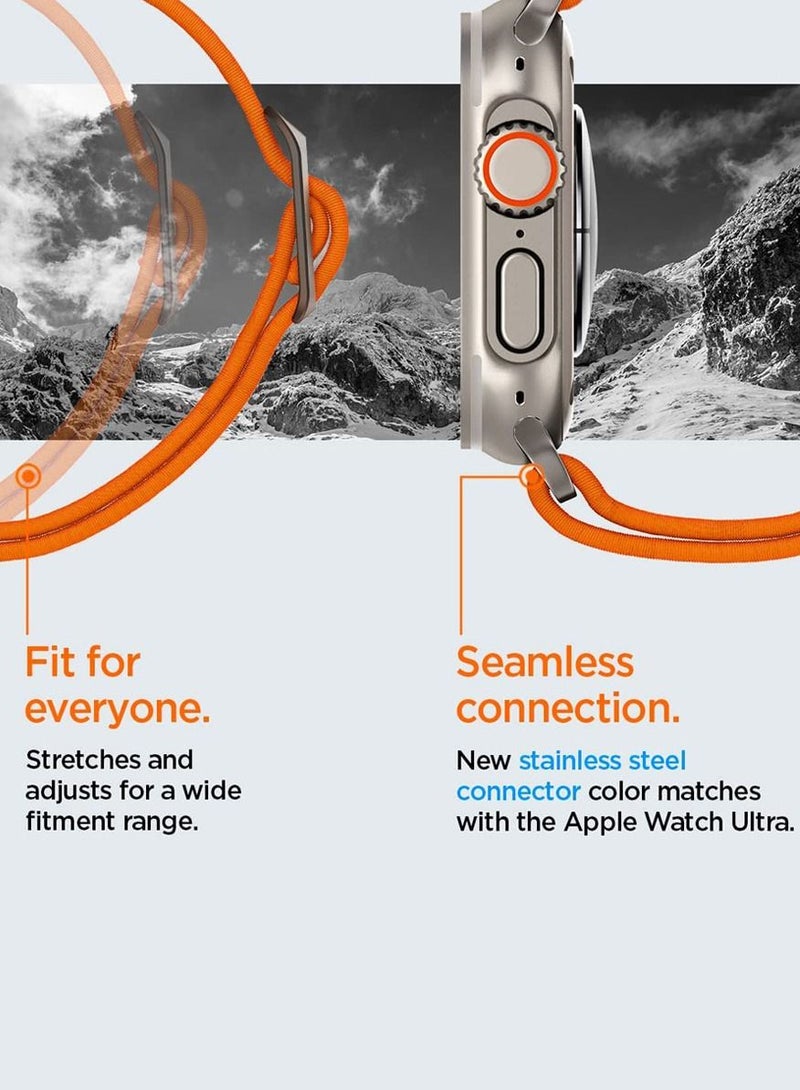 Lite Fit Ultra Band for Apple Watch Band for Apple Watch Ultra 2 / Watch Ultra (49mm), Series 8/7 (45mm), Series SE2/6/SE/5/4 (44mm) and Series 3/2/1 (42mm) Nylon Solo Loop - Orange