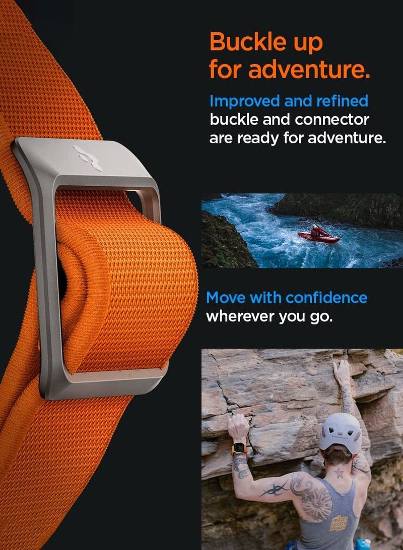 Lite Fit Ultra Band for Apple Watch Band for Apple Watch Ultra 2 / Watch Ultra (49mm), Series 8/7 (45mm), Series SE2/6/SE/5/4 (44mm) and Series 3/2/1 (42mm) Nylon Solo Loop - Orange