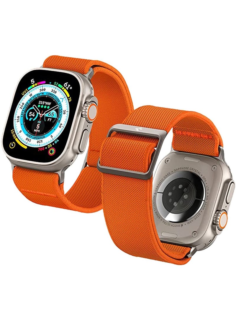 Lite Fit Ultra Band for Apple Watch Band for Apple Watch Ultra 2 / Watch Ultra (49mm), Series 8/7 (45mm), Series SE2/6/SE/5/4 (44mm) and Series 3/2/1 (42mm) Nylon Solo Loop - Orange