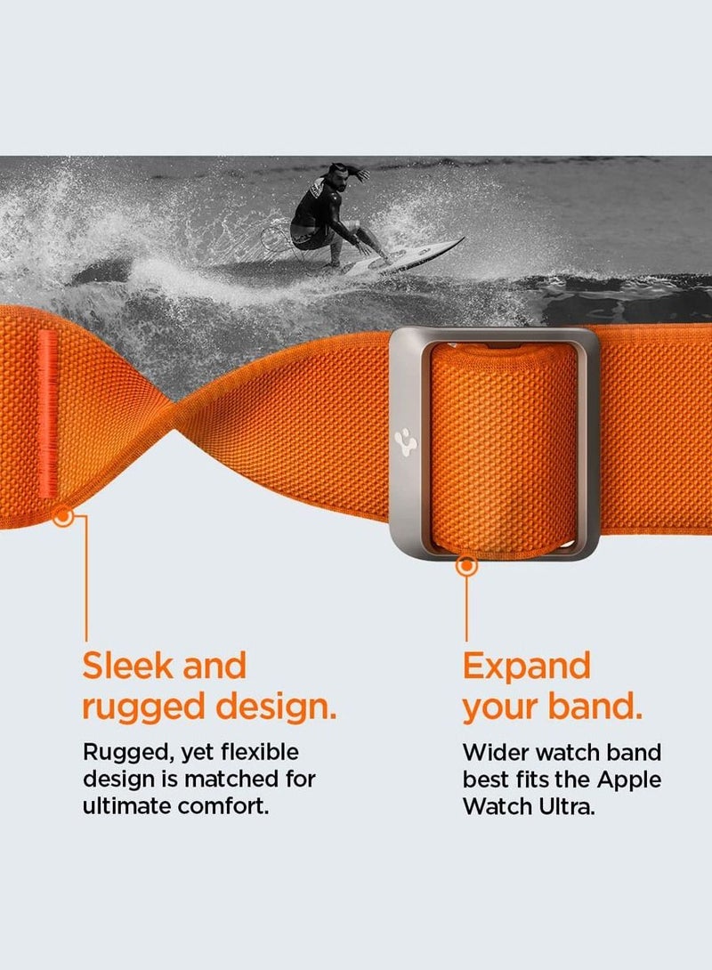 Lite Fit Ultra Band for Apple Watch Band for Apple Watch Ultra 2 / Watch Ultra (49mm), Series 8/7 (45mm), Series SE2/6/SE/5/4 (44mm) and Series 3/2/1 (42mm) Nylon Solo Loop - Orange