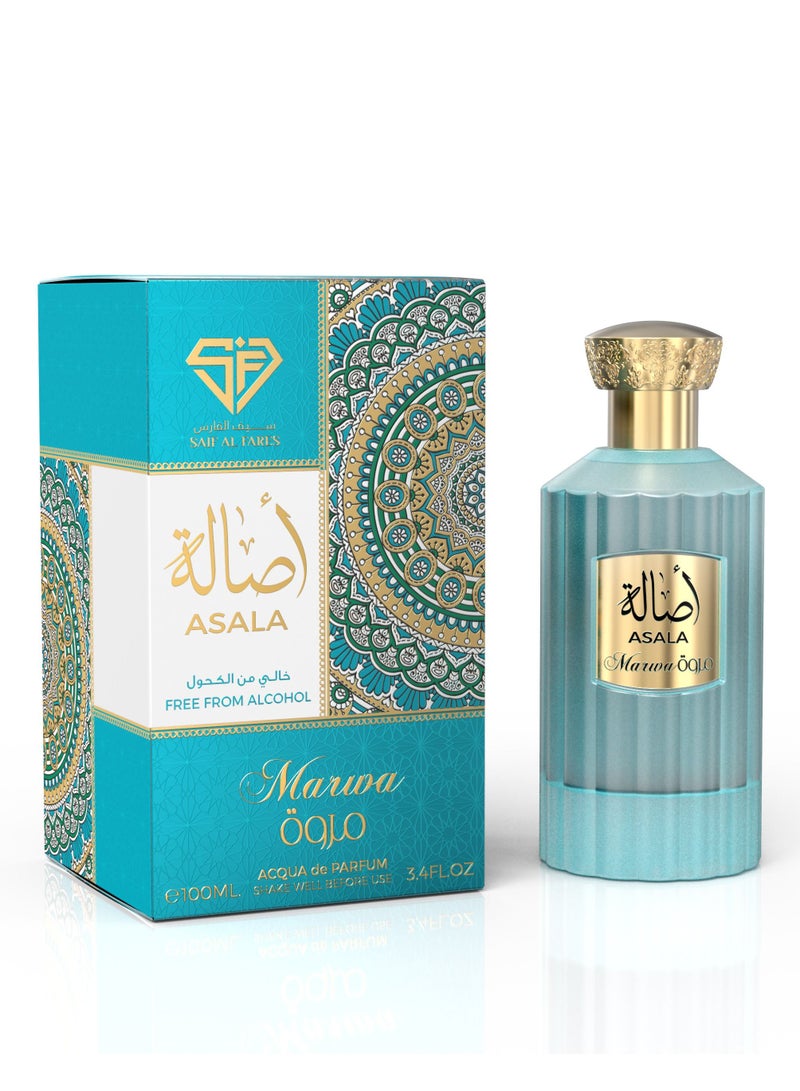 Saif Al Fares Asala Marwa Non Alcoholic Aqua Perfume Long Lasting Perfume For Man And Women 100ml