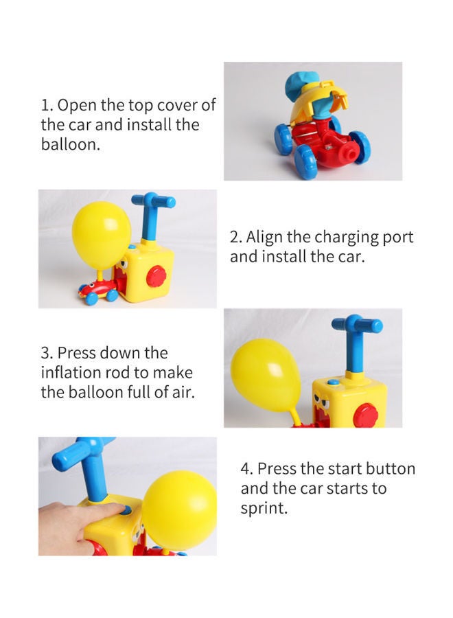 Air-Powered Vehicle Toy Yellow 22x16x0.5cm