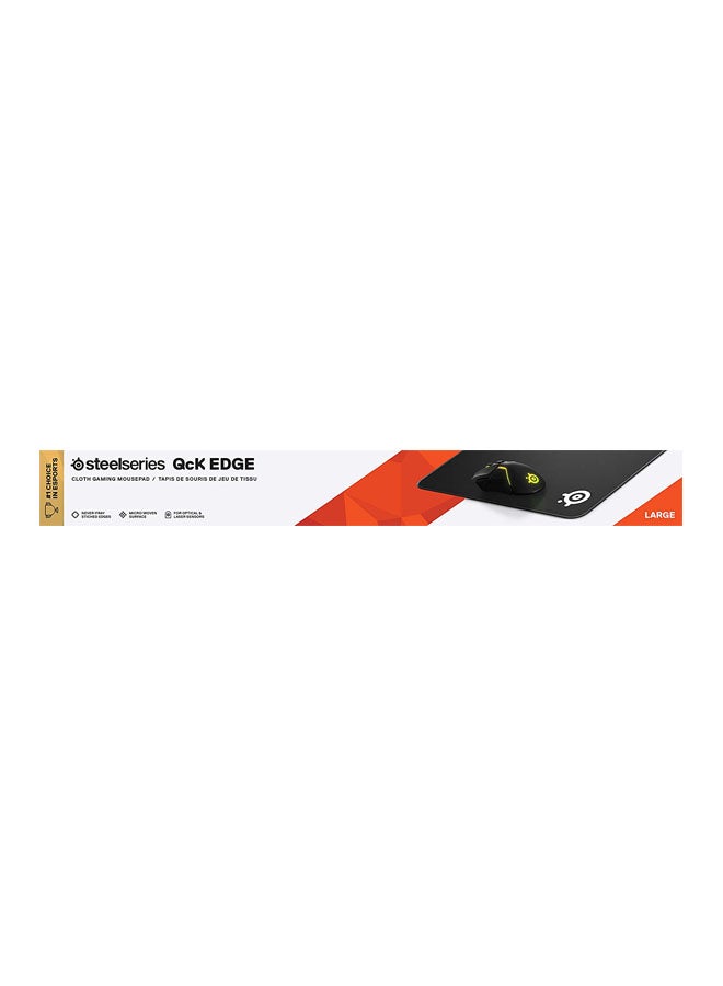 SteelSeries QcK Edge Cloth Gaming Mouse Pad - Never-fray Stitched Edges - Optimized For Gaming Sensors