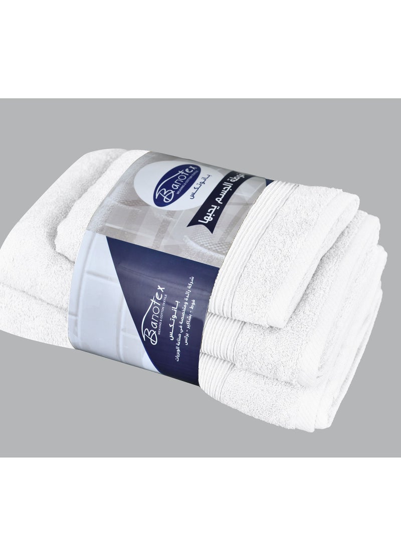 Banotex bath towels set (Luxe) 3 towels, sizes 50X100 cm 300 g+ 70X140 cm 600 g+ 90X150 cm 810 g100% Egyptian cotton product, high-quality and absorbent combed cotton, suitable for all uses