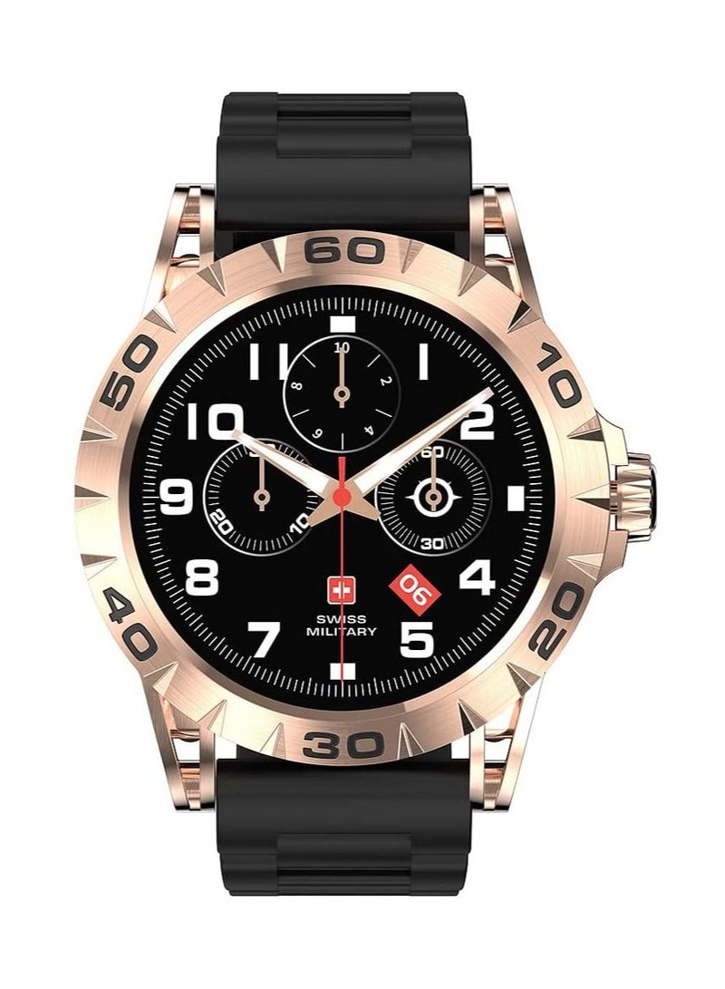 Swiss Military Dom 2 Smartwatch: Receive & Make Calls,Sport Features,Heart Rate/Blood Pressure/Oxygen Level Monitoring, Magnetic Charging,5-7 Days Battery Life,Compatible with iOS/Android.-Rose Gold