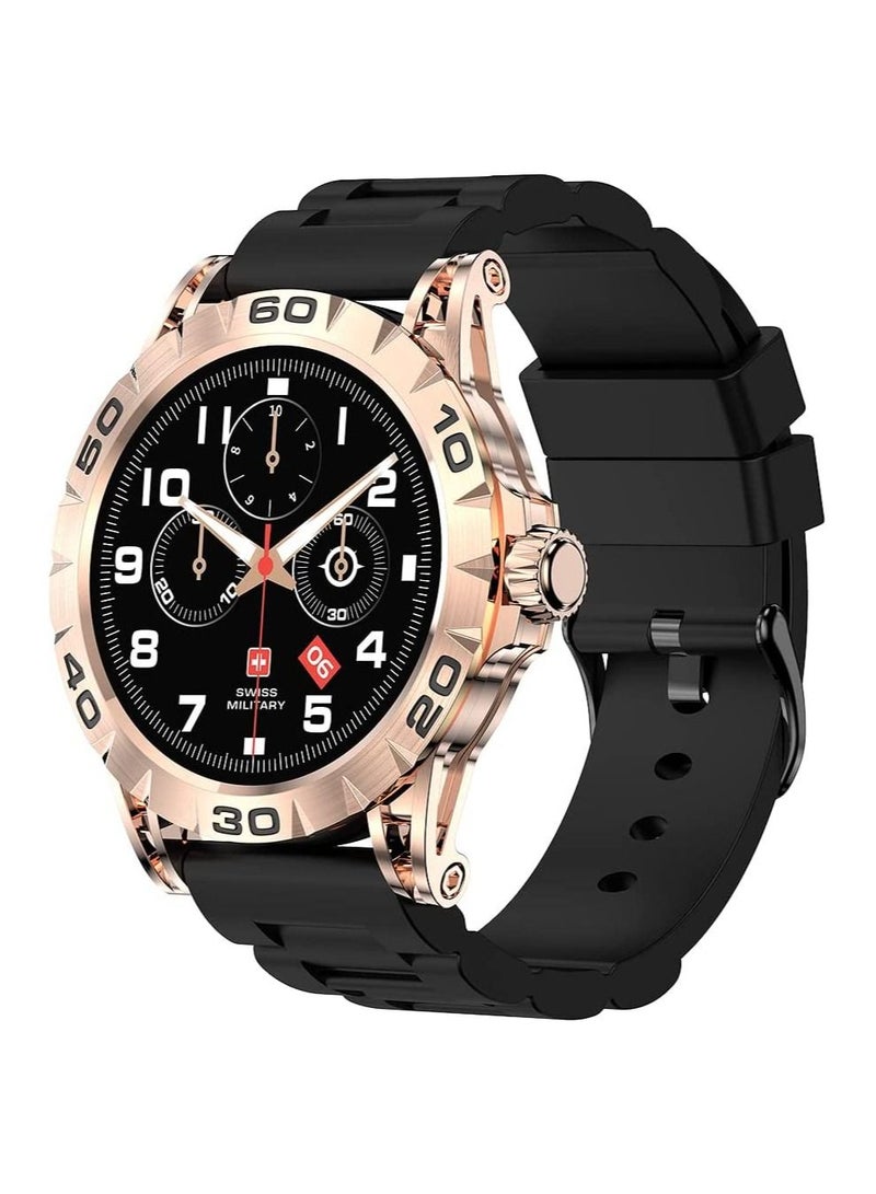 Swiss Military Dom 2 Smartwatch: Receive & Make Calls,Sport Features,Heart Rate/Blood Pressure/Oxygen Level Monitoring, Magnetic Charging,5-7 Days Battery Life,Compatible with iOS/Android.-Rose Gold
