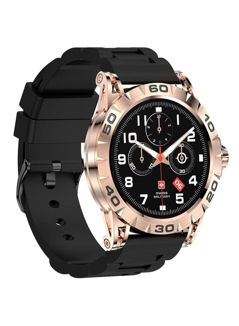 Swiss Military Dom 2 Smartwatch: Receive & Make Calls,Sport Features,Heart Rate/Blood Pressure/Oxygen Level Monitoring, Magnetic Charging,5-7 Days Battery Life,Compatible with iOS/Android.-Rose Gold