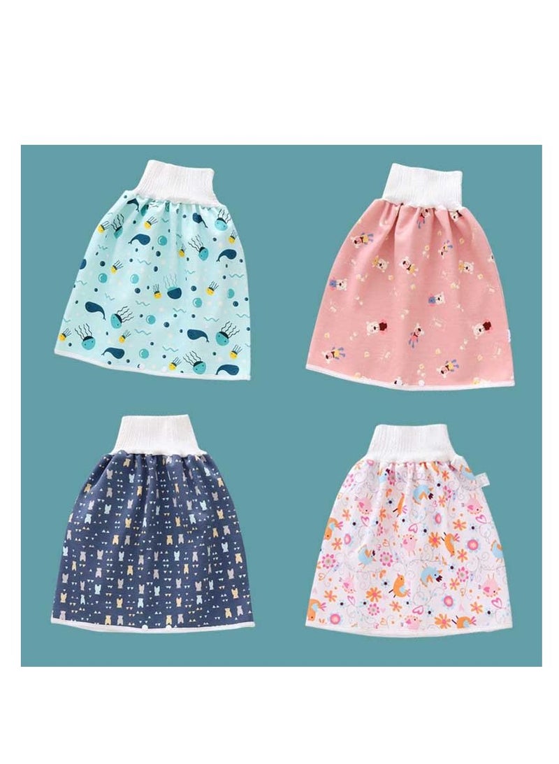 4-Pack Cotton Baby Skirt Waterproof Underwear For Pee Nappy Diaper Pants Potty Training