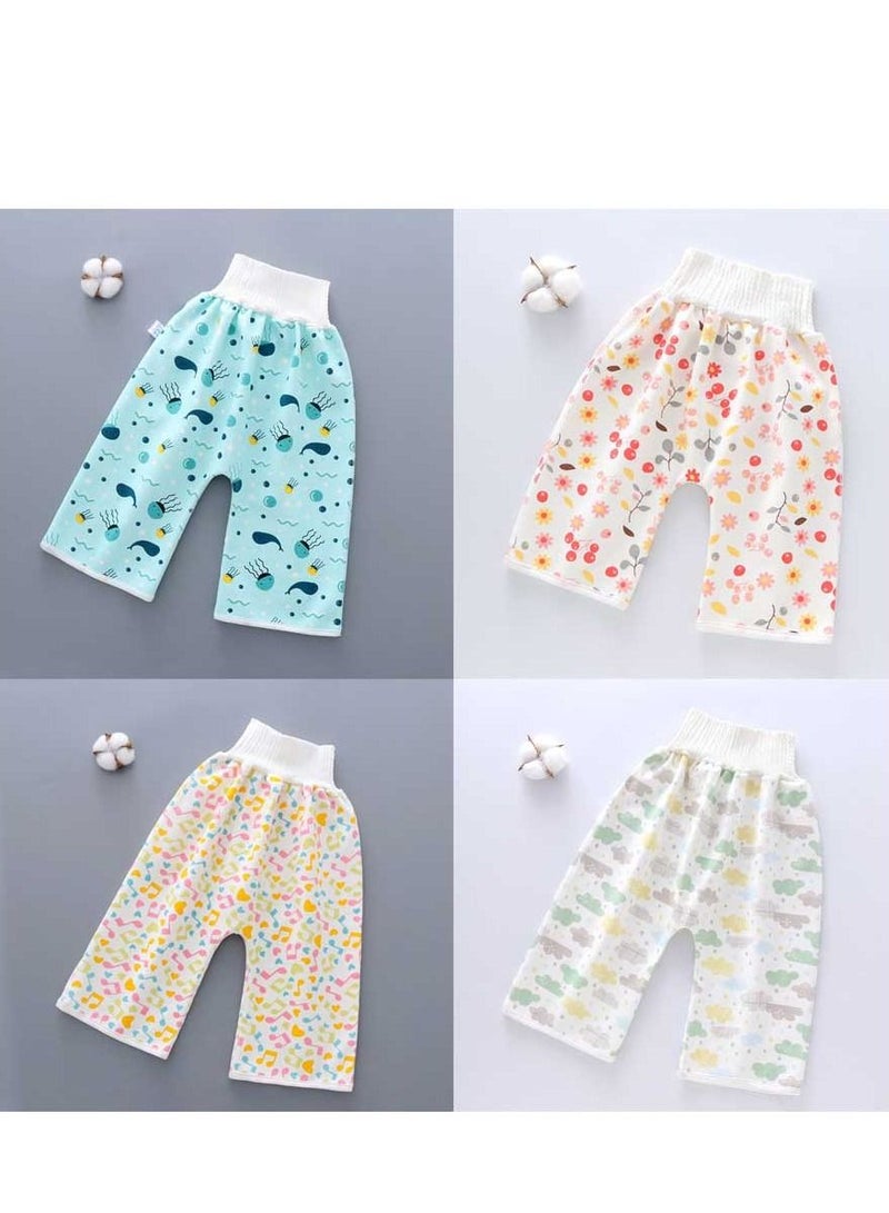 4-Pack Cotton Baby Pants Waterproof Underwear For Pee Nappy Diaper Pants Potty Training