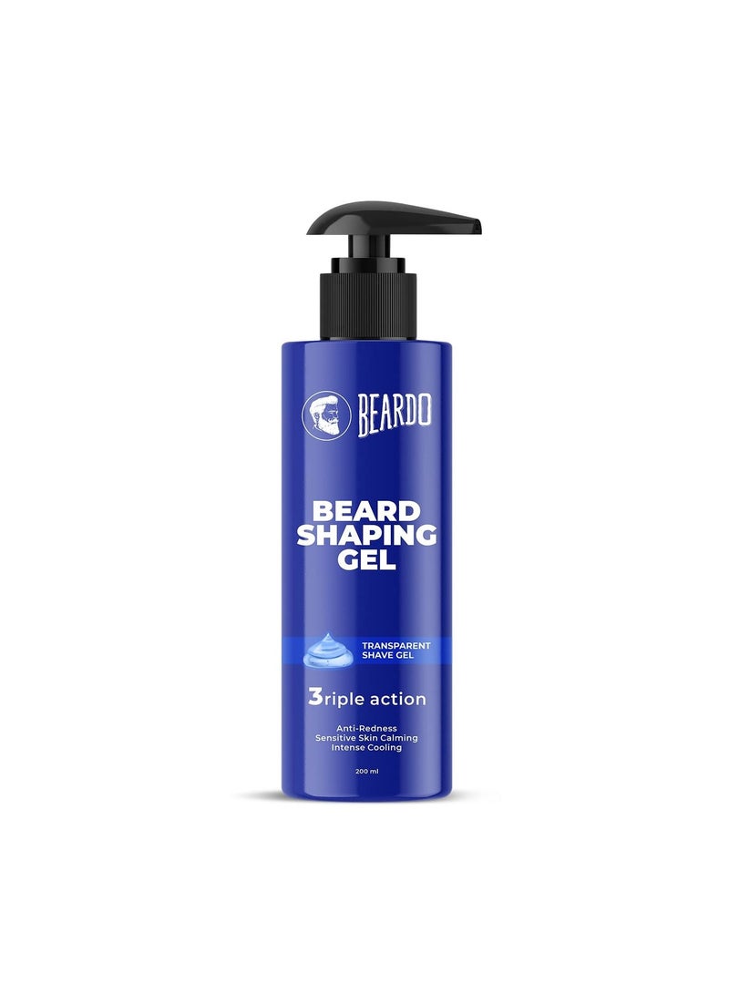 3ripal Action Beard Shaping Transparent Shave Gel For Men Anti Redness Sensitive Skin Calming 200ml
