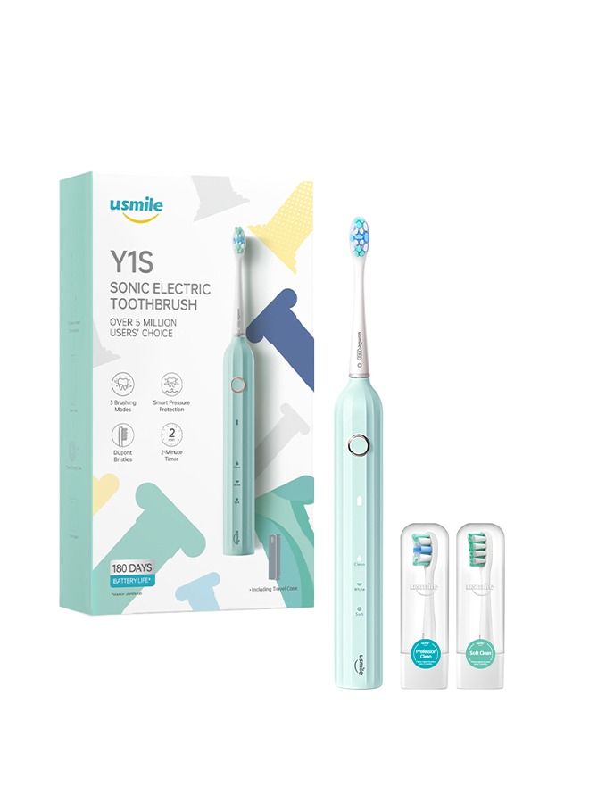 USB Rechargeable Sonic Toothbrush for Adults with Smart Timer, Whitening Powered Toothbrush with Travel Case, One Charge Lasts for 6 Months