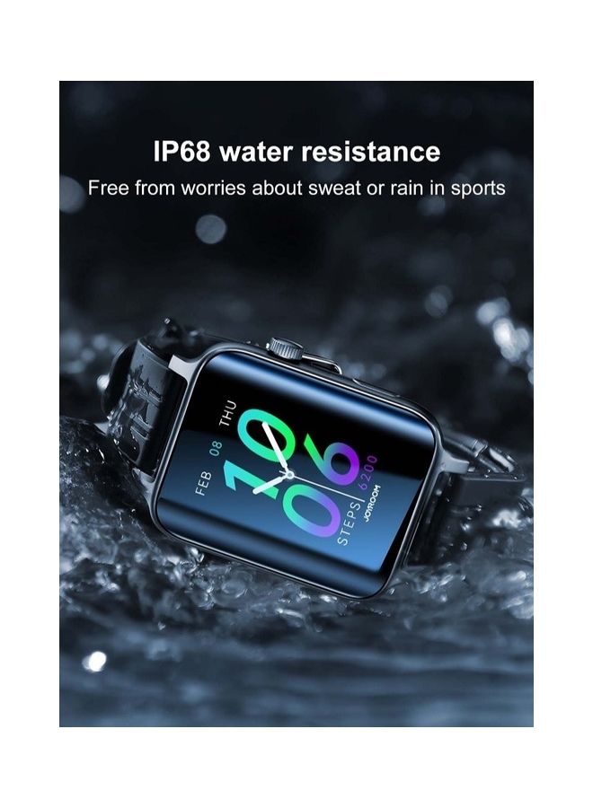 Smart Watch Answer Make Calls 1.85 Inch Fitness Tracker With Bluetooth Dial Calls Heart Rate Sleep Monitor Pedometer IP68 Waterproof For Android Phones Black
