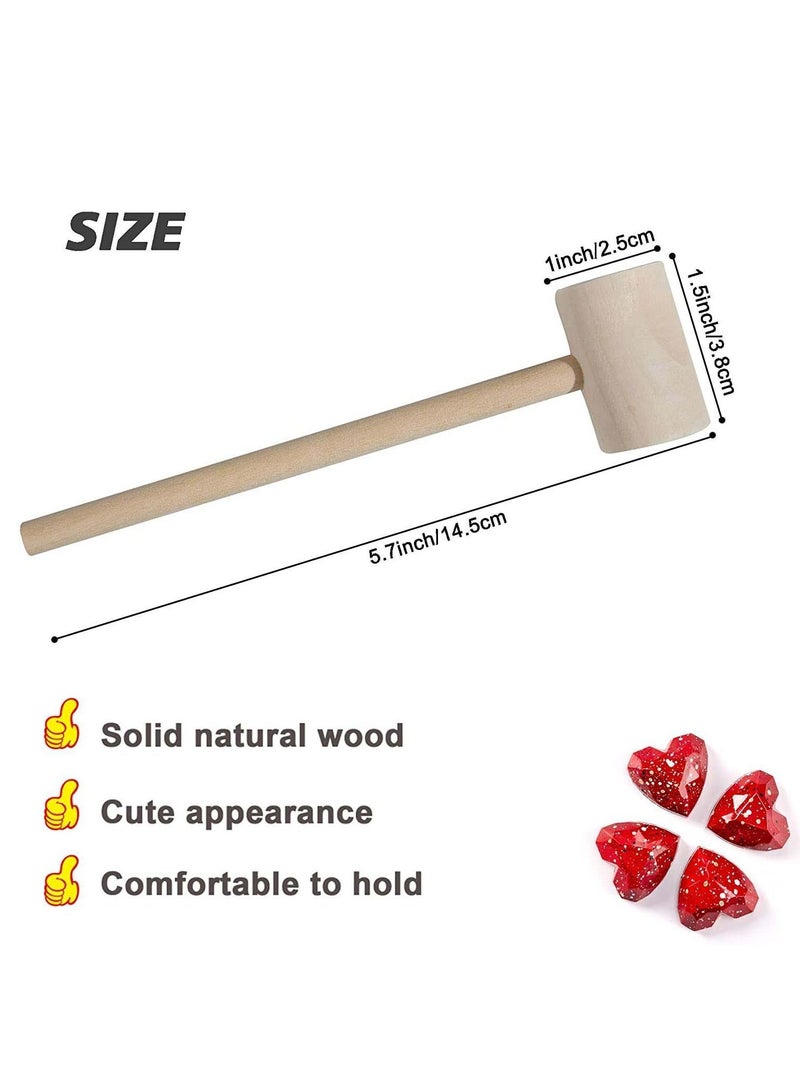Mini Wooden Hammers, Kids Playing Learning Hammer Tools, Tiny Food Cracker Miniature House Mallet Multi-Purpose Hammer, Educational Toy for Kids, 20Pcs(Round)