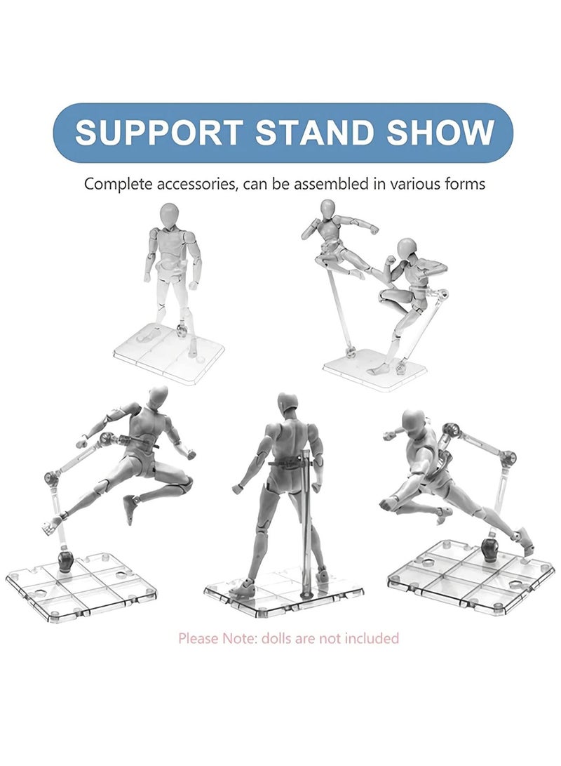 Action Figure Stand, Assembled Display Stand Base, Sturdy Transparent Doll Model Holder, Assembly for 6