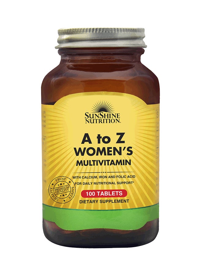 A To Z Women's Multivitamin Dietary Supplement 100 Tablets Vegetarian Source