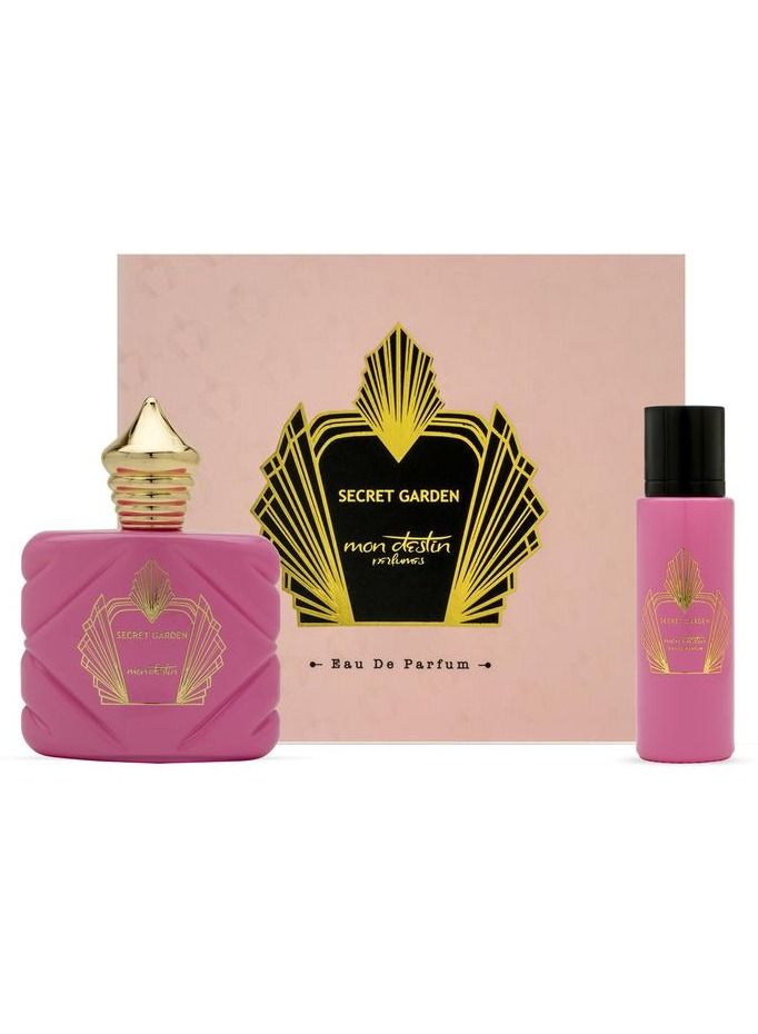 Mon Destin Secret Garden Eau De Parfum Gift Set For Women EDP 100ml + EDP 30ml