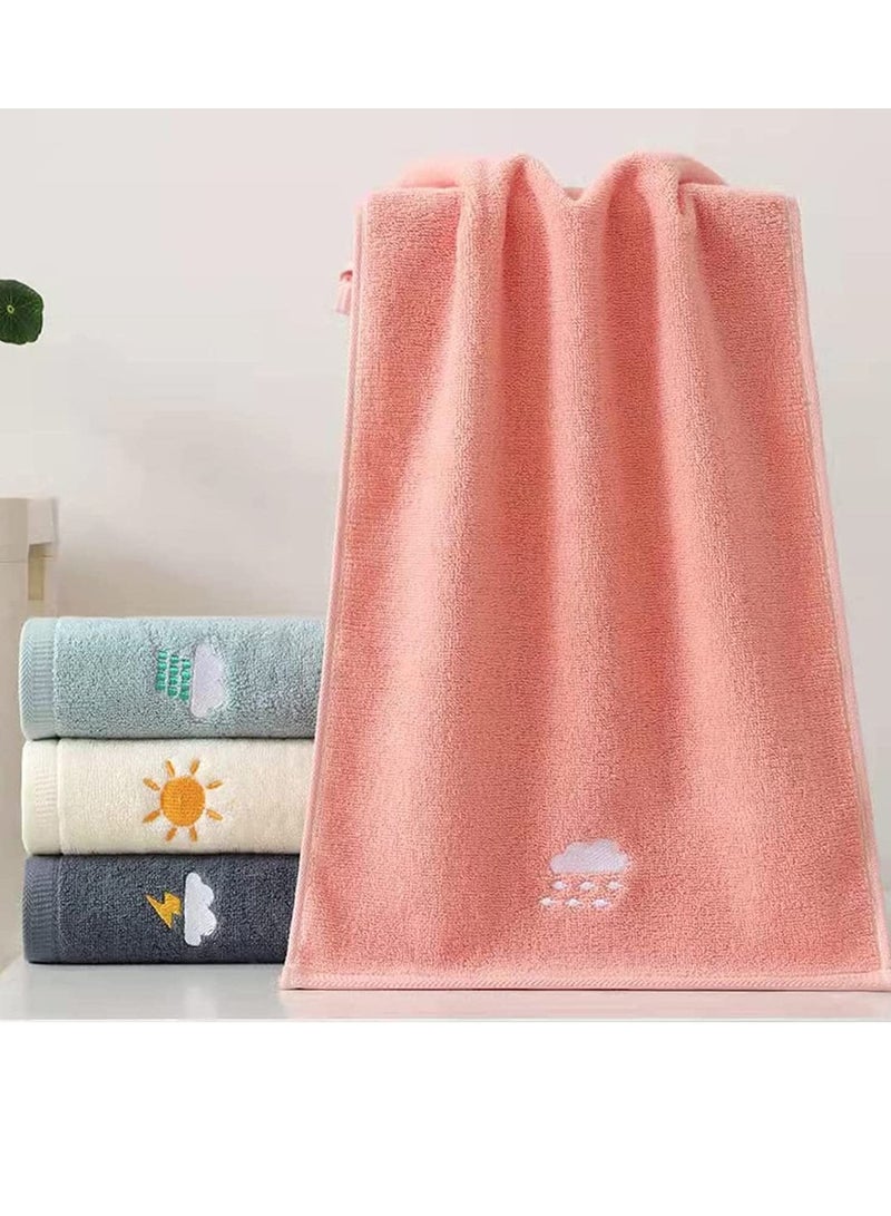 Hand Towels for Bathroom Set 4 Piece, 100% Cotton Bath Towel, Face Towel Soft Highly Absorbent Adults and Children Kitchen, 14x29 Inch (Pink White Blue Gray)