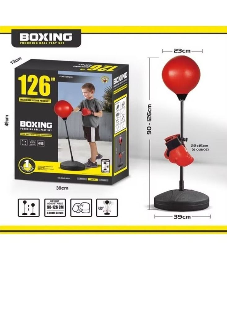 Kids Boxing Punching Ball Set with Gloves