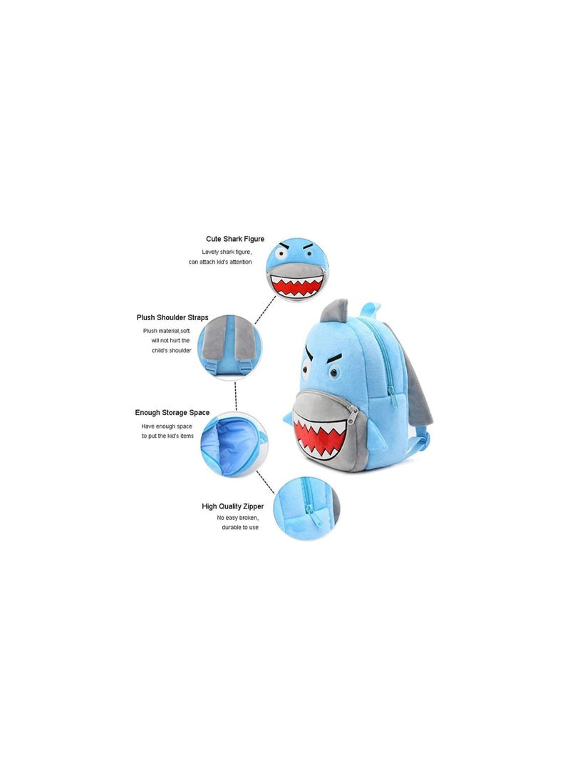 Soft Sky Shark , school bag ,Velvet Plush Bag for Kids.